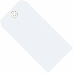 Made in USA - 3-3/4" High x 1-7/8" Long, Safety & Facility Blank Tag - White Cardstock - Apex Tool & Supply