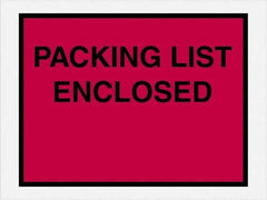 Value Collection - 1,000 Piece, 4-1/2" Long x 6" Wide, Packing List Envelope - Packing List Enclosed, Red - Apex Tool & Supply