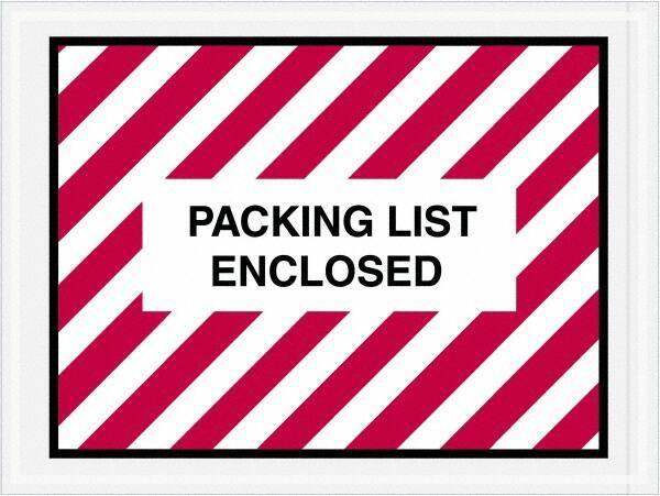 Value Collection - 1,000 Piece, 4-1/2" Long x 6" Wide, Packing List Envelope - Packing List Enclosed, Red/White - Apex Tool & Supply