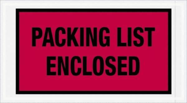 Value Collection - 1,000 Piece, 5-1/2" Long x 10" Wide, Packing List Envelope - Packing List Enclosed, Red - Apex Tool & Supply