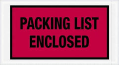 Value Collection - 1,000 Piece, 5-1/2" Long x 10" Wide, Packing List Envelope - Packing List Enclosed, Red - Apex Tool & Supply