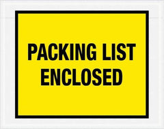 Value Collection - 1,000 Piece, 7" Long x 5-1/2" Wide, Packing List Envelope - Packing List Enclosed, Yellow - Apex Tool & Supply