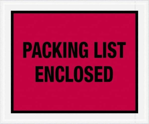 Value Collection - 500 Piece, 10" Long x 12" Wide, Packing List Envelope - Packing List Enclosed, Red - Apex Tool & Supply