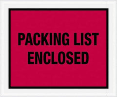 Value Collection - 500 Piece, 10" Long x 12" Wide, Packing List Envelope - Packing List Enclosed, Red - Apex Tool & Supply