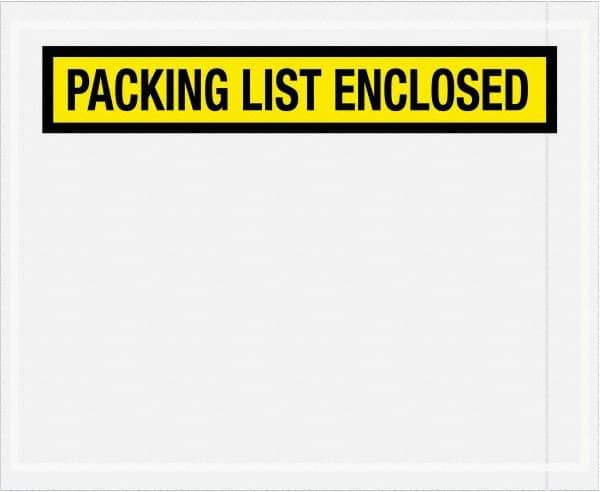 Value Collection - 1,000 Piece, 4-1/2" Long x 5-1/2" Wide, Packing List Envelope - Packing List Enclosed, Yellow - Apex Tool & Supply