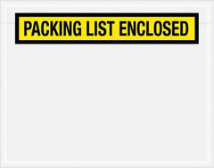 Value Collection - 1,000 Piece, 7" Long x 5-1/2" Wide, Packing List Envelope - Packing List Enclosed, Yellow - Apex Tool & Supply