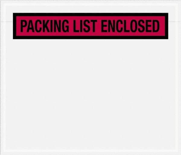 Value Collection - 1,000 Piece, 7" Long x 6" Wide, Packing List Envelope - Packing List Enclosed, Red - Apex Tool & Supply