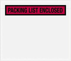 Value Collection - 1,000 Piece, 7" Long x 6" Wide, Packing List Envelope - Packing List Enclosed, Red - Apex Tool & Supply