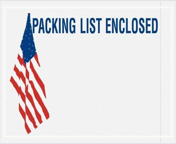 Value Collection - 1,000 Piece, 4-1/2" Long x 5-1/2" Wide, Packing List Envelope - Packing List Enclosed, Red, White & Blue - Apex Tool & Supply
