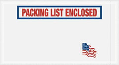 Value Collection - 1,000 Piece, 5-1/2" Long x 10" Wide, Packing List Envelope - Packing List Enclosed, Red, White & Blue - Apex Tool & Supply