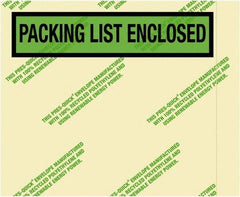 Value Collection - 1,000 Piece, 4-1/2" Long x 5-1/2" Wide, Packing List Envelope - Packing List Enclosed, Green - Apex Tool & Supply