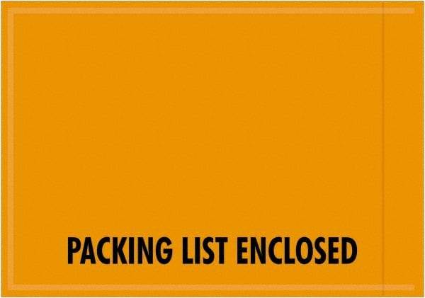 Value Collection - 1,000 Piece, 4-1/2" Long x 6" Wide, Packing List Envelope - Packing List Enclosed, Orange - Apex Tool & Supply