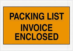 Value Collection - 1,000 Piece, 7" Long x 10" Wide, Packing List Envelope - Packing List/Invoice Enclosed, Orange - Apex Tool & Supply