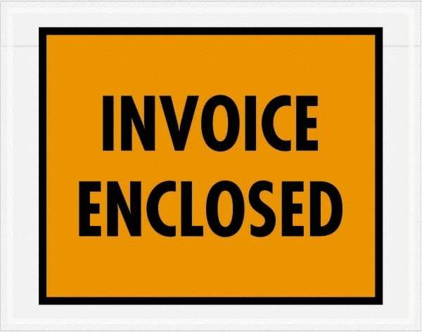 Value Collection - 1,000 Piece, 7" Long x 5-1/2" Wide, Packing List Envelope - Invoice Enclosed, Orange - Apex Tool & Supply