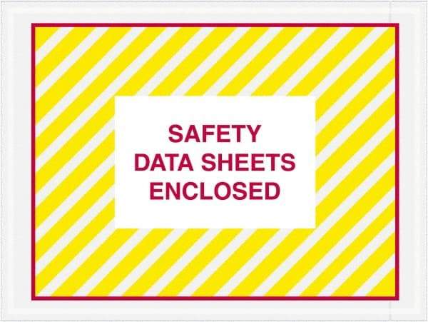 Value Collection - 1,000 Piece, 4-1/2" Long x 6" Wide, Packing List Envelope - Material Safety Data Sheets Enclosed, Printed & Clear - Apex Tool & Supply