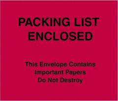 Value Collection - 1,000 Piece, 7" Long x 6" Wide, Packing List Envelope - Packing List Enclosed, Red - Apex Tool & Supply
