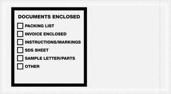 Value Collection - 1,000 Piece, 5-1/2" Long x 10" Wide, Packing List Envelope - Documents Enclosed, Printed & Clear - Apex Tool & Supply