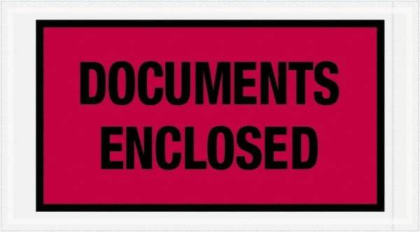 Value Collection - 1,000 Piece, 5-1/2" Long x 10" Wide, Packing List Envelope - Documents Enclosed, Red - Apex Tool & Supply