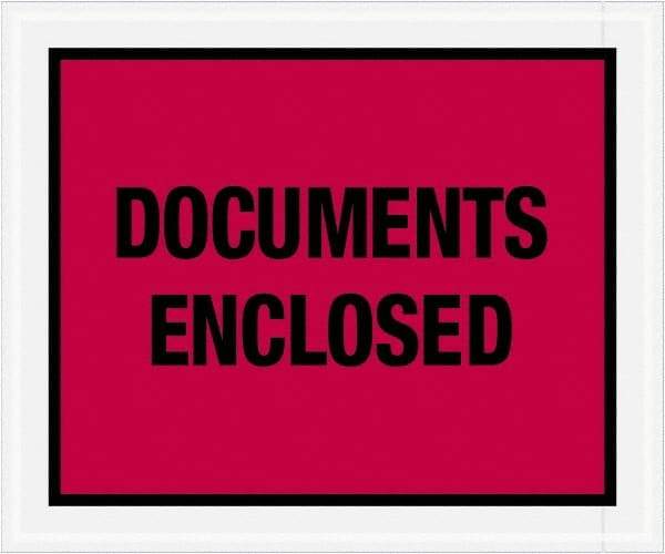 Value Collection - 500 Piece, 10" Long x 12" Wide, Packing List Envelope - Documents Enclosed, Red - Apex Tool & Supply
