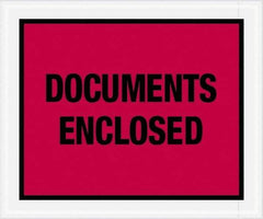 Value Collection - 500 Piece, 10" Long x 12" Wide, Packing List Envelope - Documents Enclosed, Red - Apex Tool & Supply
