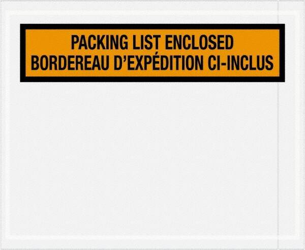 Value Collection - 1,000 Piece, 4-1/2" Long x 5-1/2" Wide, Packing List Envelope - Orange - Apex Tool & Supply