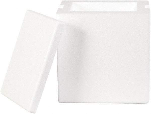 Made in USA - 6" Wide x 8" Long x 9" High Rectangle Insulated Box - White - Apex Tool & Supply