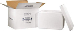 Made in USA - 15-1/2" Wide x 21-1/4" Long x 15-1/2" High Rectangle Insulated Box - 1 Wall, White - Apex Tool & Supply