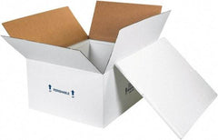 Made in USA - 19-3/4" Wide x 26" Long x 10-1/2" High Rectangle Insulated Box - 1 Wall, White - Apex Tool & Supply