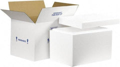 Made in USA - 12" Wide x 19" Long x 12-1/2" High Rectangle Insulated Box - 1 Wall, White - Apex Tool & Supply