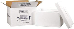 Made in USA - 10" Wide x 17" Long x 10-1/2" High Rectangle Insulated Box - 1 Wall, White - Apex Tool & Supply