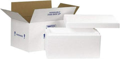 Made in USA - 10" Wide x 17" Long x 8-1/4" High Rectangle Insulated Box - 1 Wall, White - Apex Tool & Supply