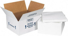 Made in USA - 10" Wide x 12" Long x 5" High Rectangle Insulated Box - 1 Wall, White - Apex Tool & Supply