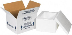 Made in USA - 6" Wide x 8" Long x 4-1/8" High Rectangle Insulated Box - 1 Wall, White - Apex Tool & Supply