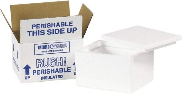 Made in USA - 4-1/2" Wide x 6" Long x 3" High Rectangle Insulated Box - 1 Wall, White - Apex Tool & Supply