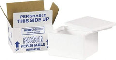 Made in USA - 4-1/2" Wide x 6" Long x 3" High Rectangle Insulated Box - 1 Wall, White - Apex Tool & Supply