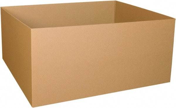 Made in USA - 40" Wide x 48" Long x 24" High Rectangle Corrugated Shipping Box - 1 Wall, Kraft (Color), 65 Lb Capacity - Apex Tool & Supply