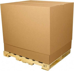 Made in USA - 36" Wide x 36" Long x 40" High Rectangle Telescoping Box - 1 Wall, Kraft (Color), 65 Lb Capacity - Apex Tool & Supply