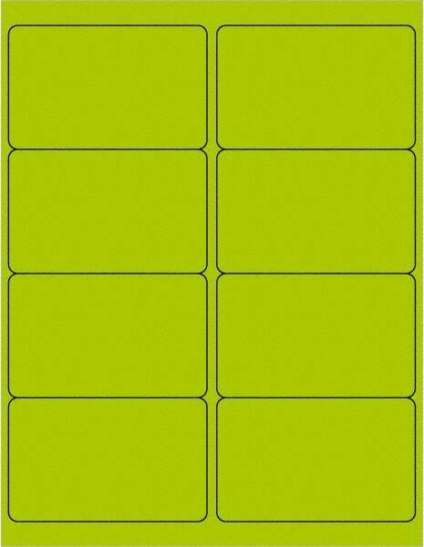 Tape Logic - 4" Long, Fluorescent Green Paper Laser Label - For Laser Printers - Apex Tool & Supply
