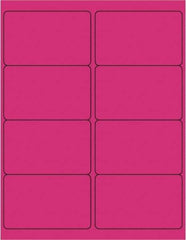 Made in USA - 4" Long, Fluorescent Pink Paper Laser Label - For Laser Printers - Apex Tool & Supply