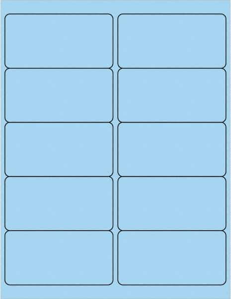 Tape Logic - 4" Long, Pastel Blue Paper Laser Label - For Laser Printers - Apex Tool & Supply