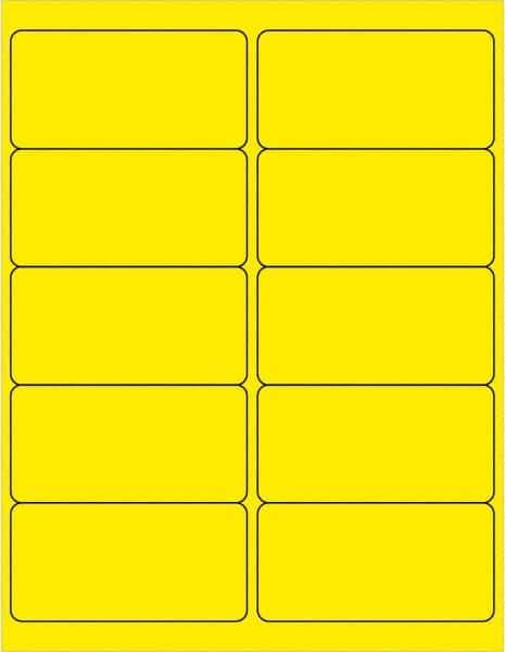 Tape Logic - 4" Long, Fluorescent Yellow Paper Laser Label - For Laser Printers - Apex Tool & Supply