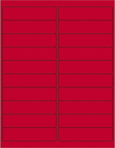 Tape Logic - 4" Long, Fluorescent Red Paper Laser Label - For Laser Printers - Apex Tool & Supply