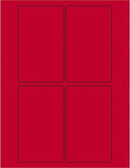 Tape Logic - 5" Long, Fluorescent Red Paper Laser Label - For Laser Printers - Apex Tool & Supply