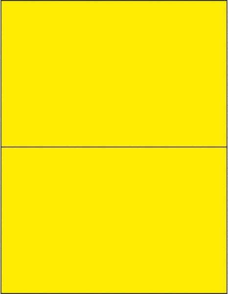 Made in USA - 8-1/2" Long, Fluorescent Yellow Paper Laser Label - For Laser Printers - Apex Tool & Supply