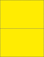 Tape Logic - 8-1/2" Long, Fluorescent Yellow Paper Laser Label - For Laser Printers - Apex Tool & Supply