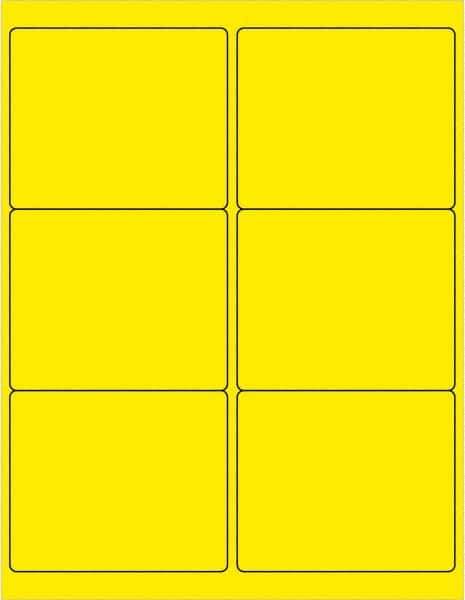 Tape Logic - 4" Long, Fluorescent Yellow Paper Laser Label - For Laser Printers - Apex Tool & Supply