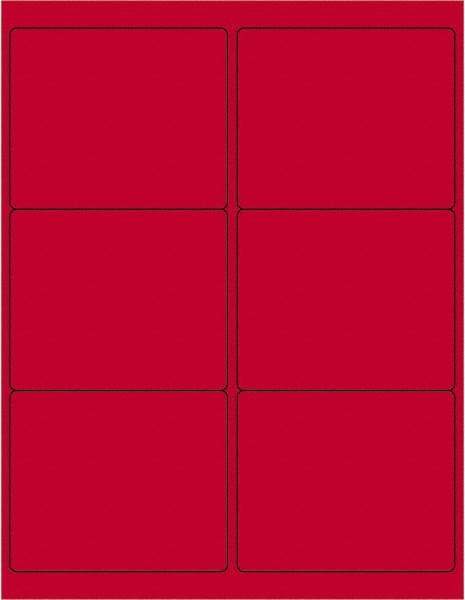 Tape Logic - 4" Long, Fluorescent Red Paper Laser Label - For Laser Printers - Apex Tool & Supply