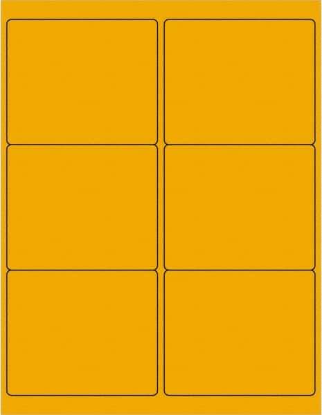 Tape Logic - 4" Long, Fluorescent Orange Paper Laser Label - For Laser Printers - Apex Tool & Supply
