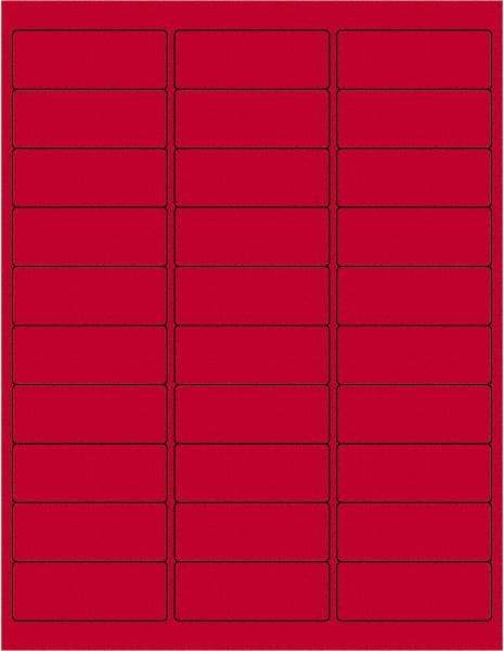 Tape Logic - 2-5/8" Long, Fluorescent Red Paper Laser Label - For Laser Printers - Apex Tool & Supply