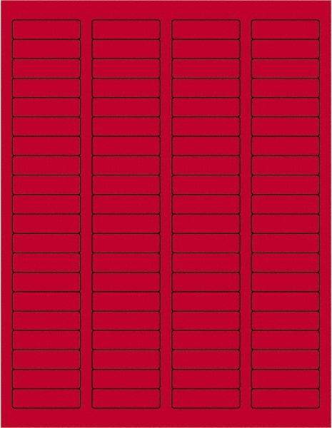 Tape Logic - 1-3/4" Long, Fluorescent Red Paper Laser Label - For Laser Printers - Apex Tool & Supply